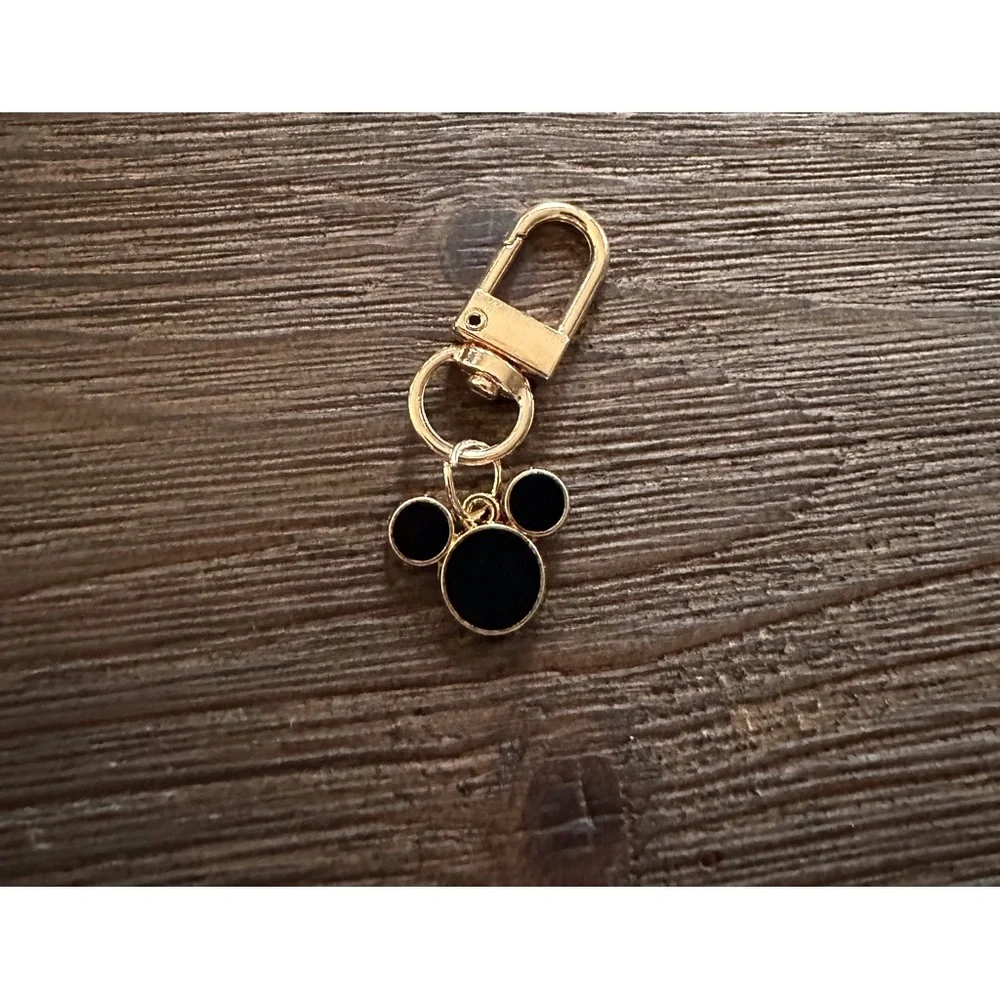Keychain bag charm Mickey Mouse inspired red black gold